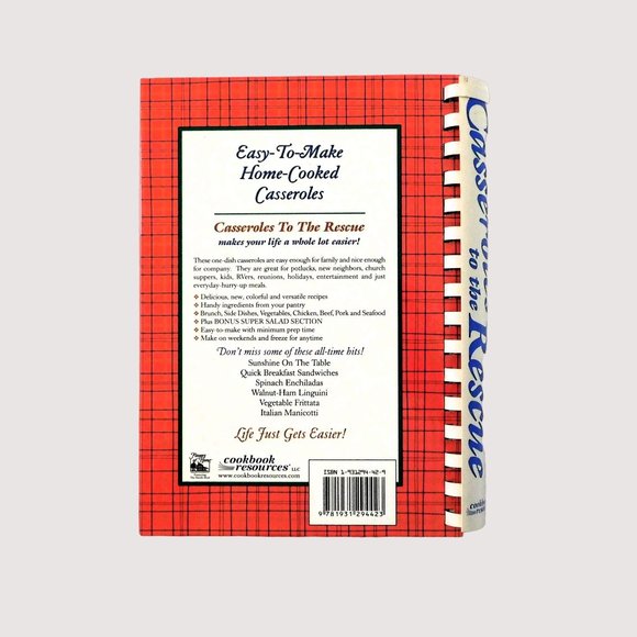Casseroles to the Rescue Cookbook by Barbara Jones Easy to Make Recipes HB Spira - Picture 2 of 6